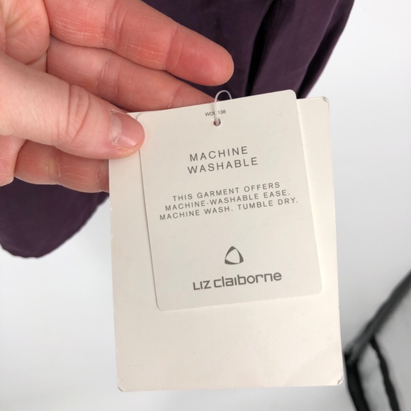 Liz Claiborne Womens Button Front Top Size 2X Purple Grape Office Career Mature - Picture 7 of 14